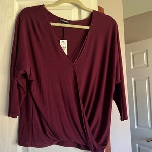 Express NWT Maroon Top